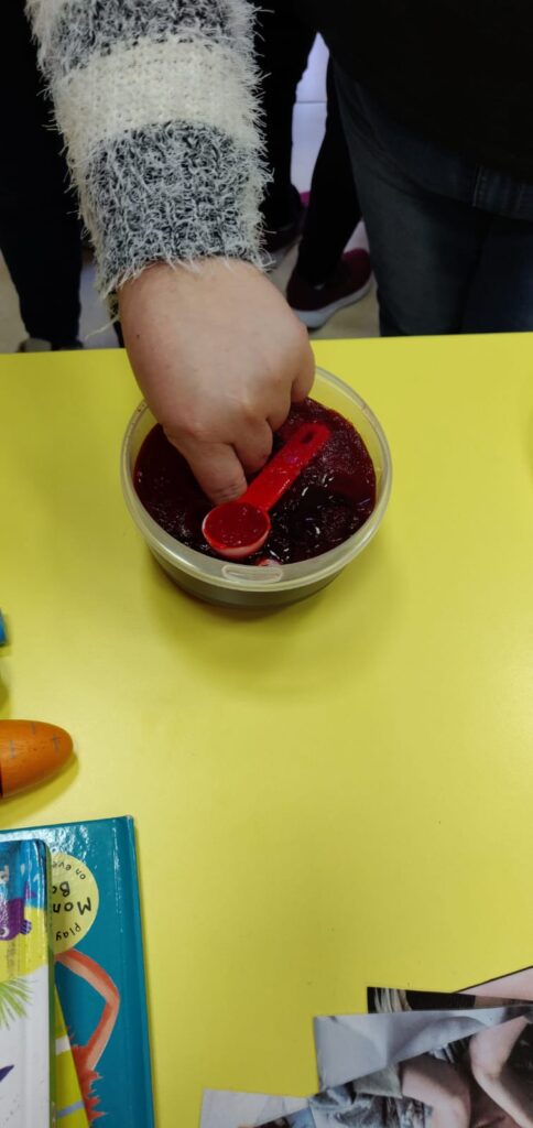 student doing crafts